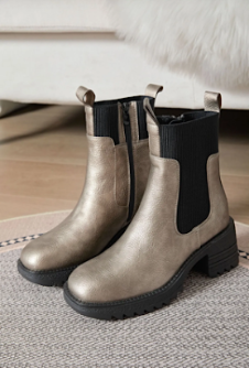 Bottes en cuir à talon